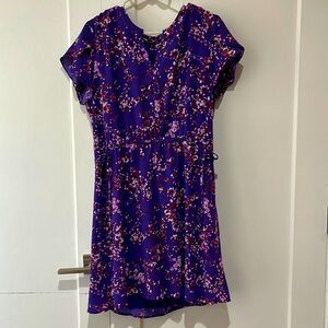 Hawthorne large purple floral flowing elegant dress